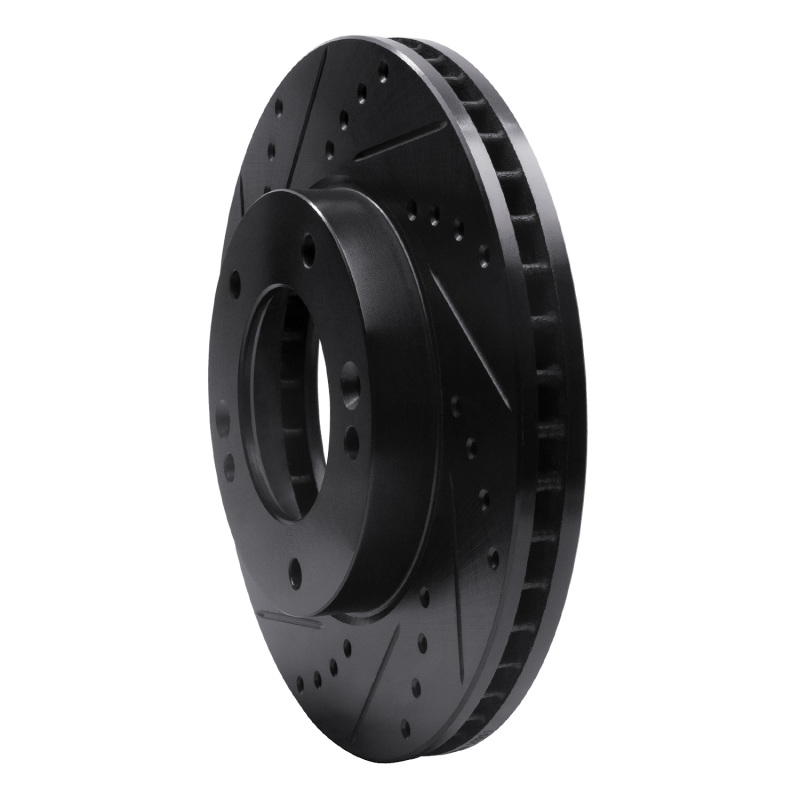 Kia Sorento Brake Rotor (1) - Front Left - R1 Concepts - Drilled & Slotted - Black - `03-`06